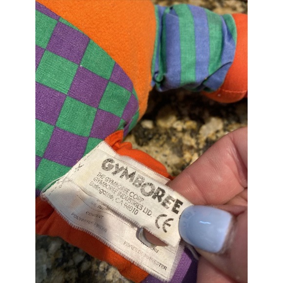 Gymboree Gymbo Plush Clown Doll 15" Smiling Toy Red Blue Yellow Green Orange - Picture 4 of 4